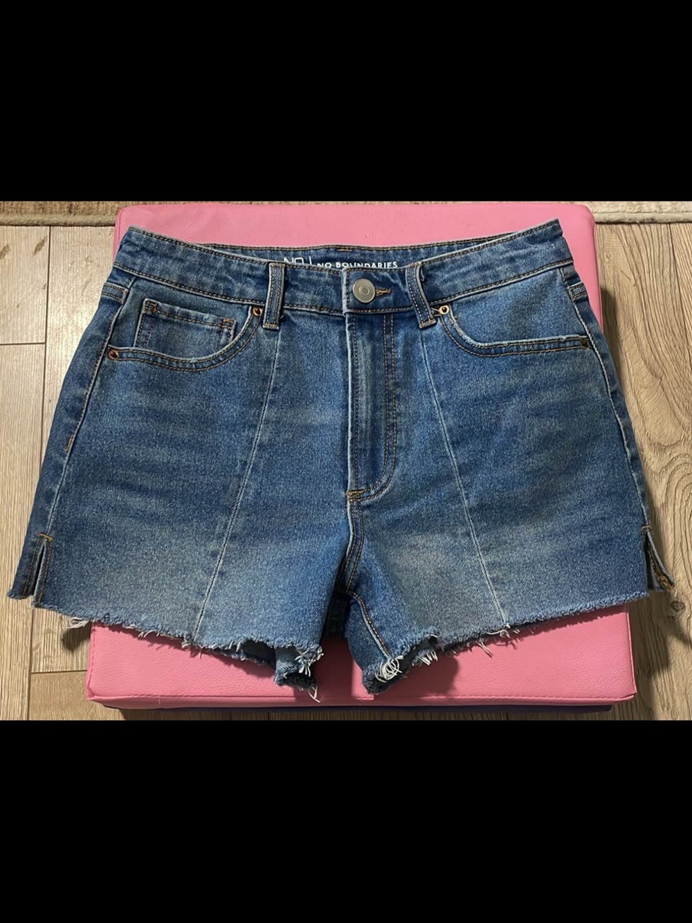 No Boundaries Distressed Blue Denim Cutoff Shorts